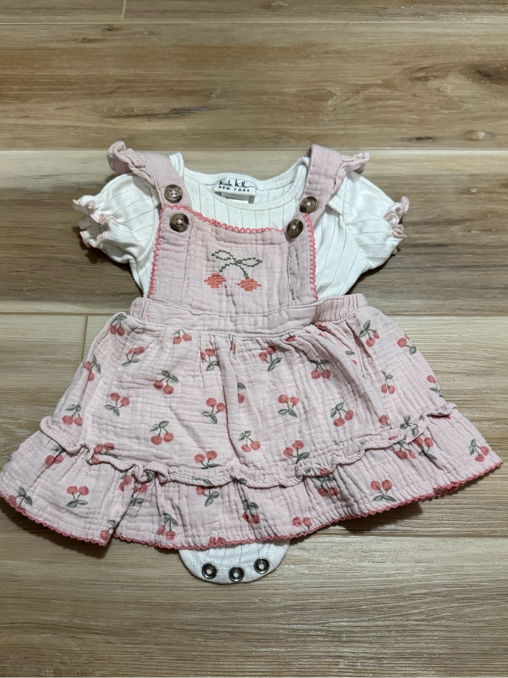 Nicole Miller pink muslin dress outfit